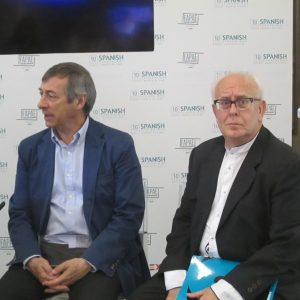 Ramón Colom, presidente de FAPAE y el productor José Antonio Félez 