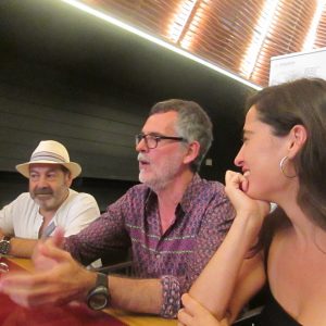  Eduard Cortés, director de “Cerca de tu casa”, acompañado de la cantante y actriz, Silvia Pérez Cruz y el actor Manuel Morón; Pedro del Santo, 