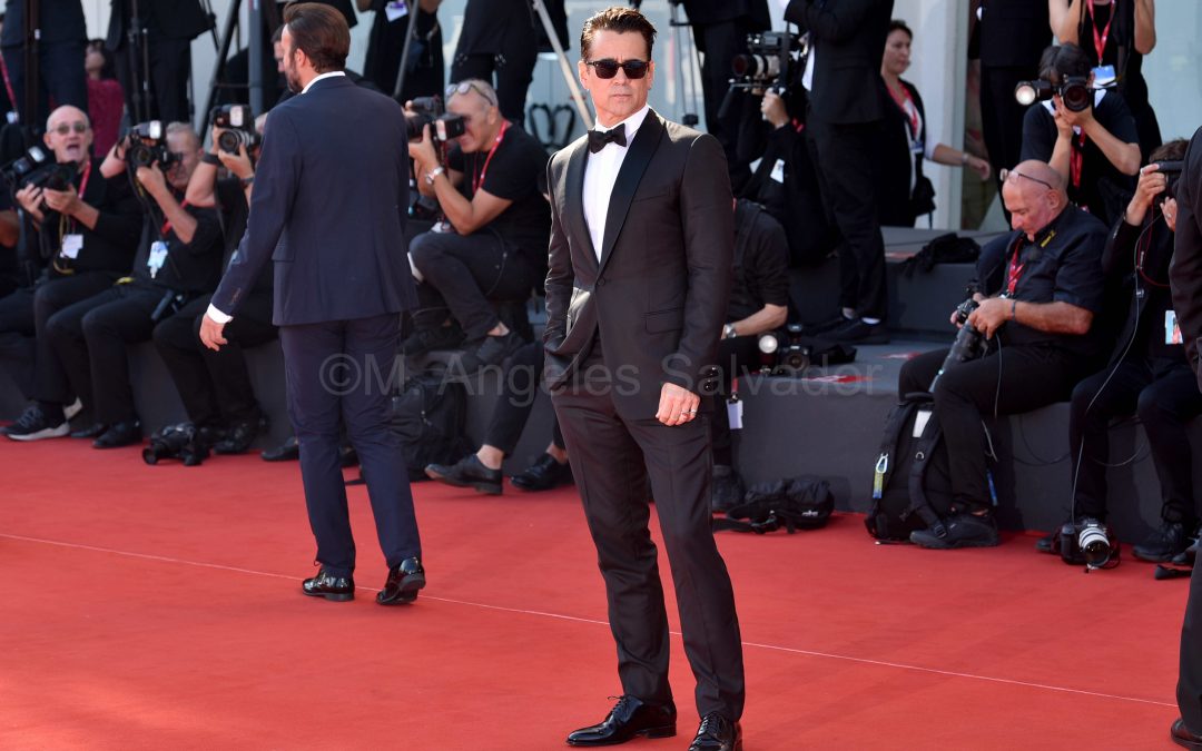 Colin Farrell, Kerry Condon, Graham Broadbent, Martin McDonagh y Brendan Gleeson en el festival de Venecia con «The Banshees Of Inisherin”.  Foto ©M. Angeles Salvador