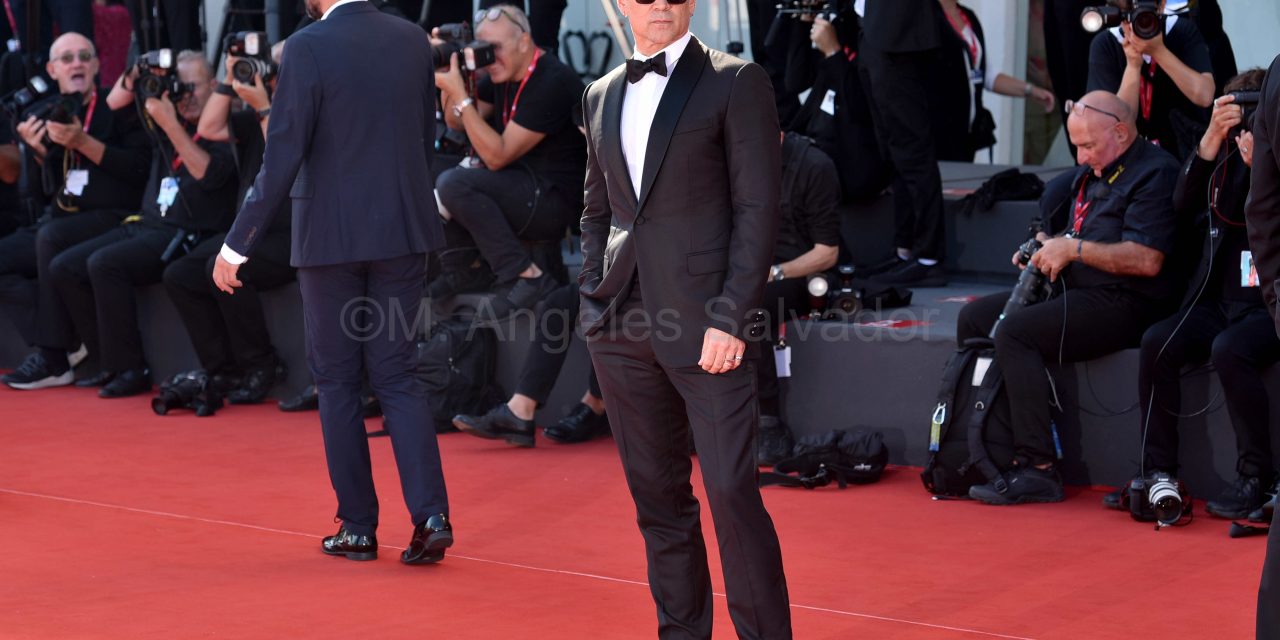 Colin Farrell, Kerry Condon, Graham Broadbent, Martin McDonagh y Brendan Gleeson en el festival de Venecia con «The Banshees Of Inisherin”.  Foto ©M. Angeles Salvador