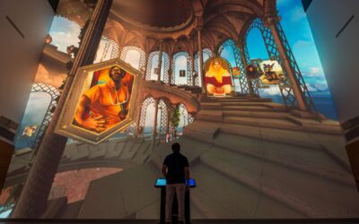 Proyección interactiva de 270 metros cuadrados es la atracción principal en el Curiosity Hall del Da Vinci Science Center